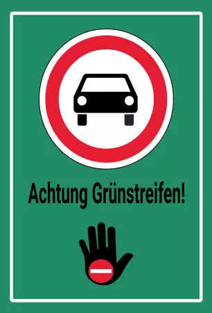 Parken verboten Schild Parken - Verkehr Achtung Grünstreifen! Bild