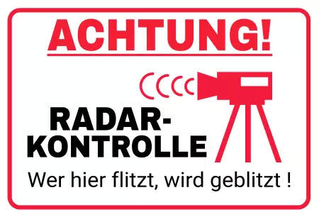Parken verboten SchildParken - Verkehr Achtung! Radar Kontrolle! Bild