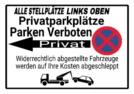 Parken verboten SchildParken - Verkehr ALLE STELLPLÄTZE LINKS OBEN... Bild