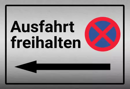 Parken verboten SchildParken - Verkehr Ausfahrt freihalten Bild