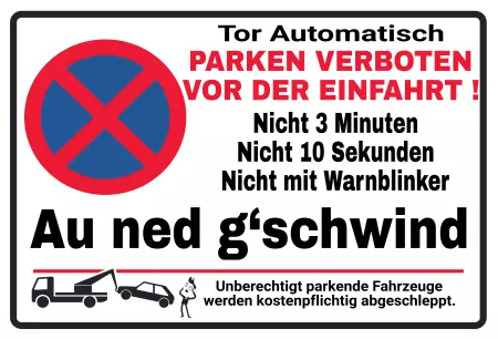 Parken verboten SchildParken - Verkehr Automatik Tor Bild