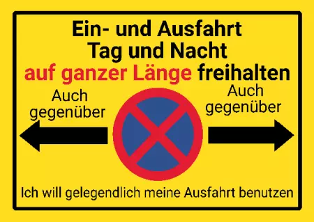 Parken verboten Schild Parken - Verkehr Ein- aufahrt auch Gegenüber frei halten Bild
