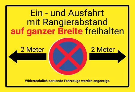 Parken verboten SchildParken - Verkehr Ein- Ausfahrt freihalten Bild