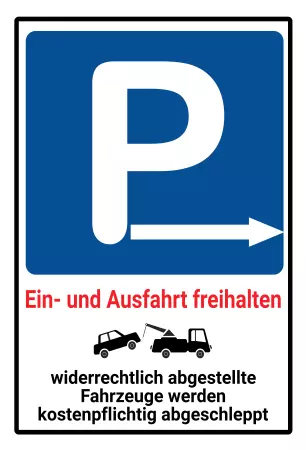 Parken verboten SchildParken - Verkehr Ein- und Ausfahrt freihalten Bild