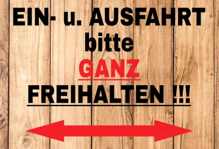 Parken verboten SchildParken - Verkehr Einfahrt und ausfahrt GANZ freihalten Bild