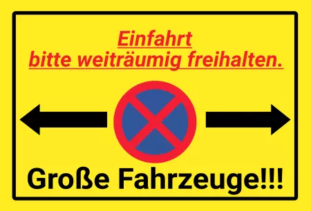 Parken verboten SchildParken - Verkehr Einfahrt weiträumig freihalten Bild