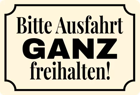 Parken verboten SchildParken - Verkehr Ganze Ausfahrt freihalten! Bild