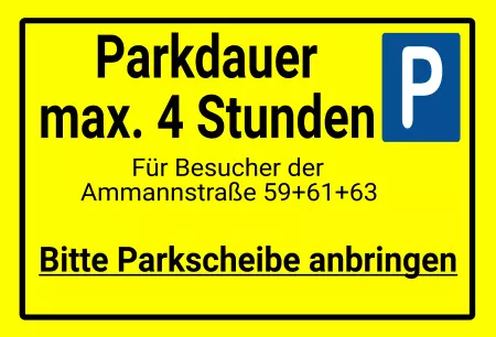 Parken verboten SchildParken - Verkehr Parkdauer max. 4 Stunden Bild