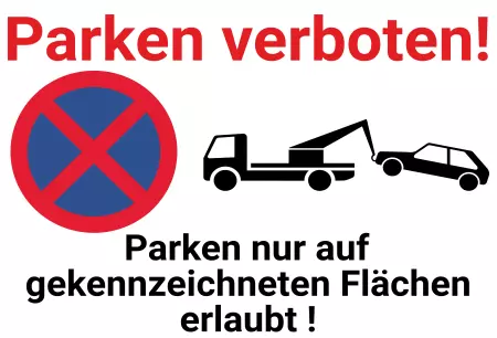 Parken verboten Schild Parken - Verkehr Parken in gekennzeichneten Flächen Bild