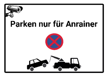 Parken verboten SchildParken - Verkehr Parken nur für Anrainer Bild