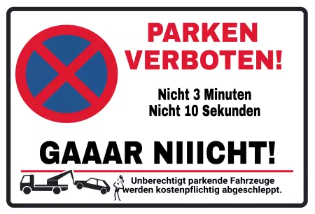 Parken verboten Schild Parken - Verkehr PARKEN VERBOTEN Bild