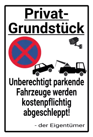 Parken verboten Schild Parken - Verkehr Privat-Grundstück Bild