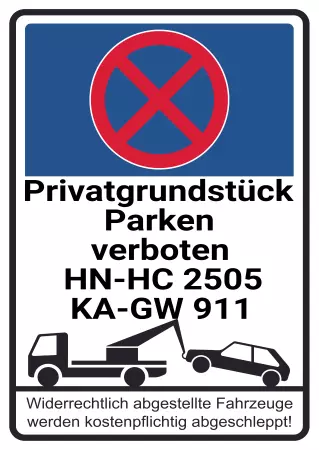 Parken verboten Schild Parken - Verkehr Privatgrundstück Bild