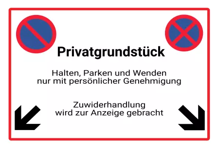 Parken verboten SchildParken - Verkehr Privatgrundstück Bild