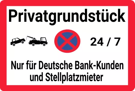 Parken verboten SchildParken - Verkehr Privatgrundstück Bild