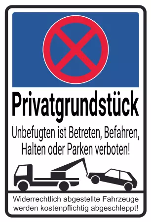 Parken verboten SchildParken - Verkehr Privatgrundstück Bild