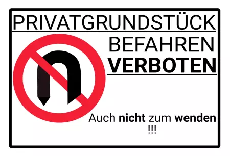 Parken verboten SchildParken - Verkehr Privatgrundstück Befahren Verboten Bild