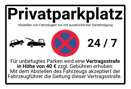 Parken verboten SchildParken - Verkehr Privatparkplatz Bild