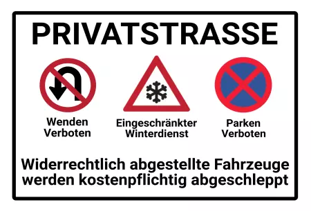 Parken verboten SchildParken - Verkehr PRIVATSTRASSE Bild