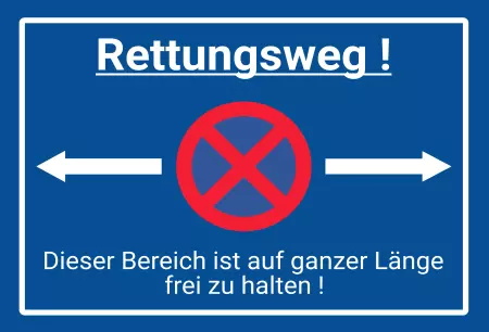 Parken verboten SchildParken - Verkehr Rettungsweg ! Beide Seiten Bild