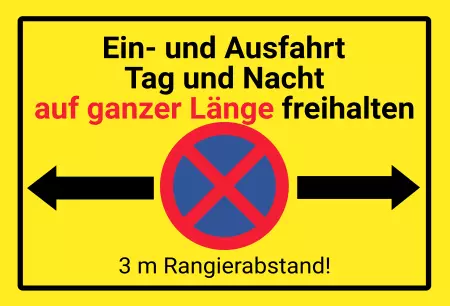 Parken verboten SchildParken - Verkehr Tag und Nacht freihalten Bild